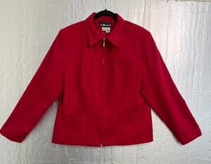 Sag Harbor Women’s 16 Red Zip Front Career Blazer Jacket